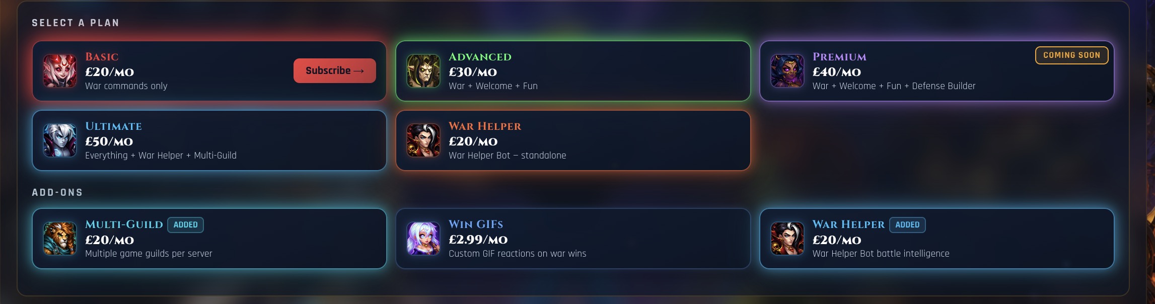 Add-ons showing an Added badge once selected